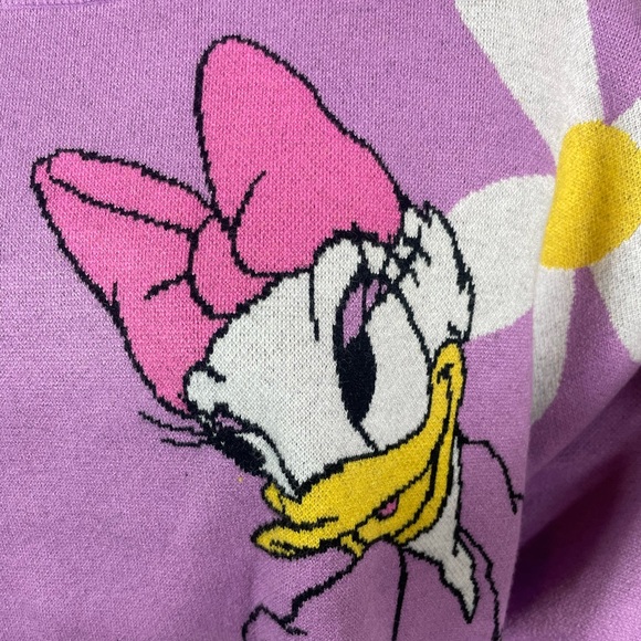 Disney Parks Daisy Duck Purple Sweater Adults Size  3X Flowers Pullover Knit - Picture 3 of 8